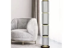 Vloerlampen-Searchlight Vloerlamp EU54211-1BK Circolo Cage