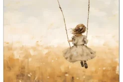 Wandkleden-Urban Cotton Wandkleed Swinging Girl