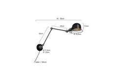 Outlet Wandlamp 7656ZW Davin Mexlite Wandlampen