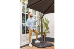 Tuinartikelen- Zweefparasol r300cm Antraciet 14.121.178 Shadowflex